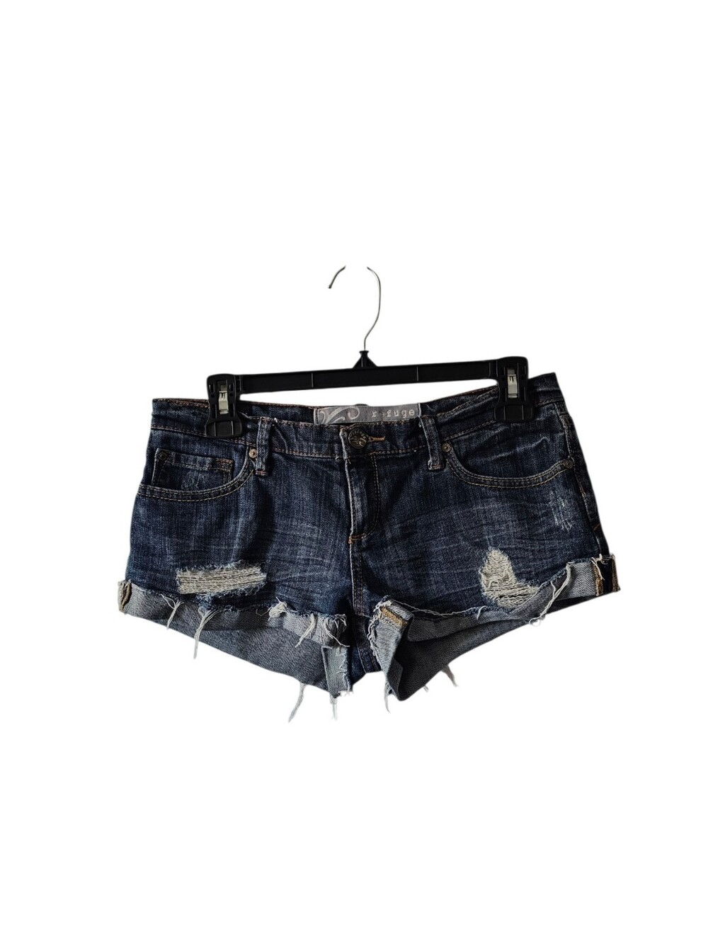 Refuge Vintage Distressed Denim Cutoff Short Size 5 Low Rise Y2K Summer Festival